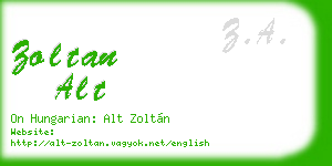 zoltan alt business card
